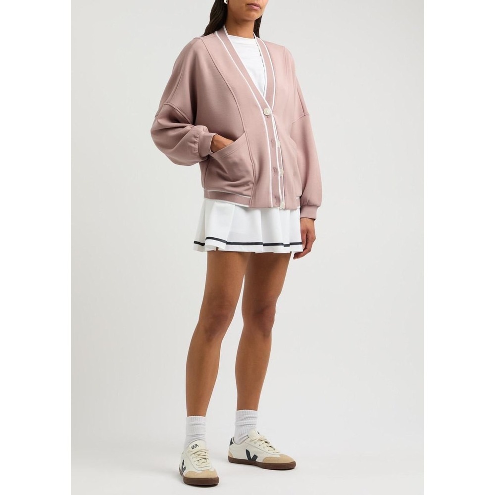 Varley Decker Off Court DoubleSoft Cardigan Rose Mauve Pink Women Medium M